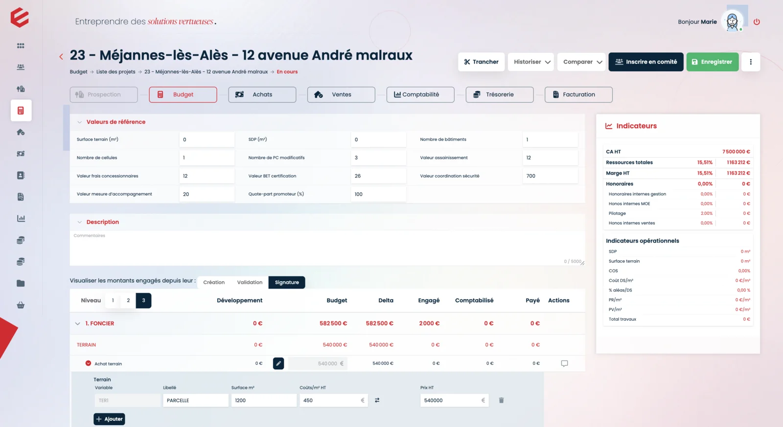 Edifice - Bilan previsionnel