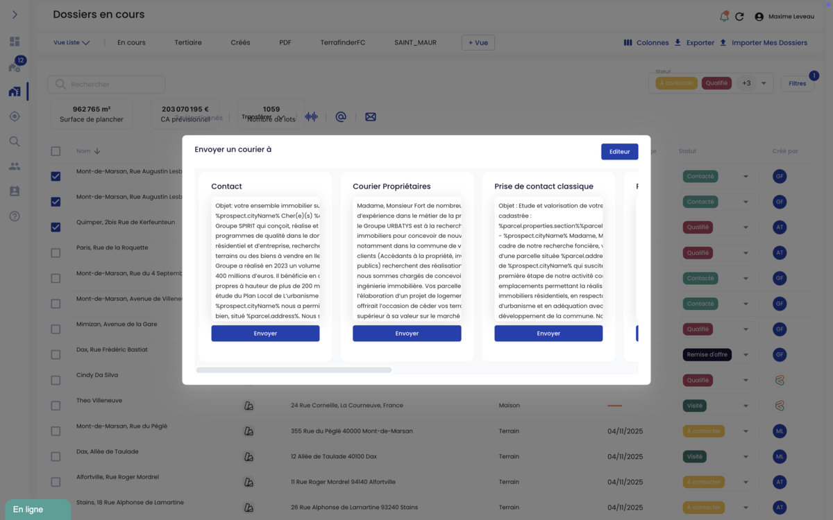 Kaptcher - Generation de courriers