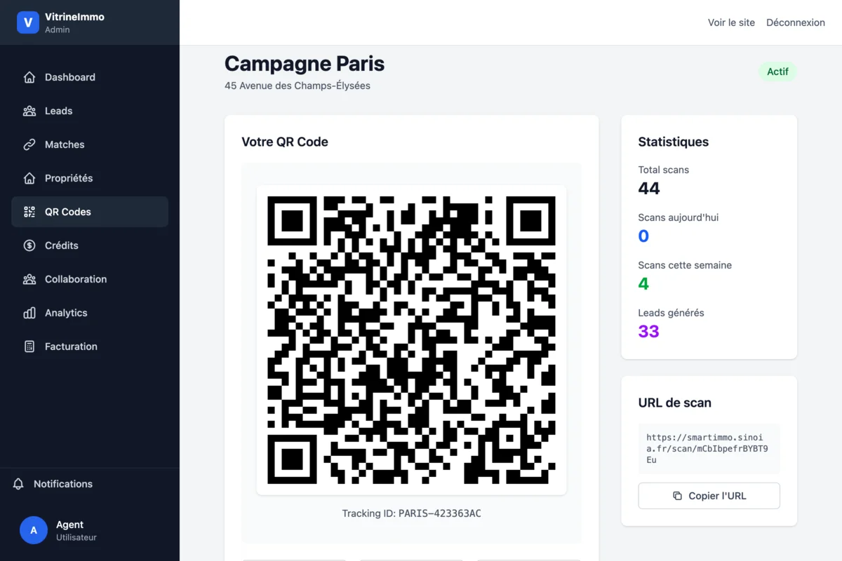 SmartImmo - Génération de QR codes